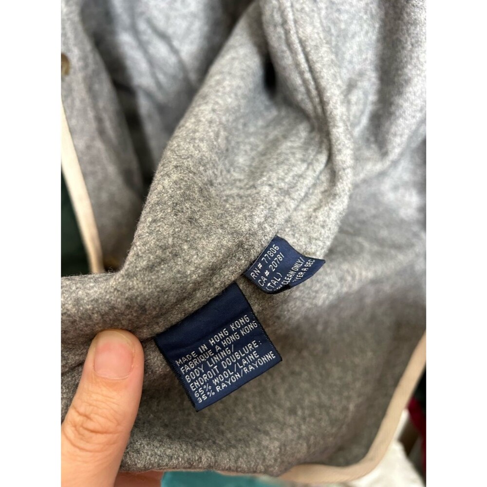 Vintage 90s 1990s Tommy Hilfiger Navy, Red Hooded wool lined rain Jacket XL - Picture 7 of 10